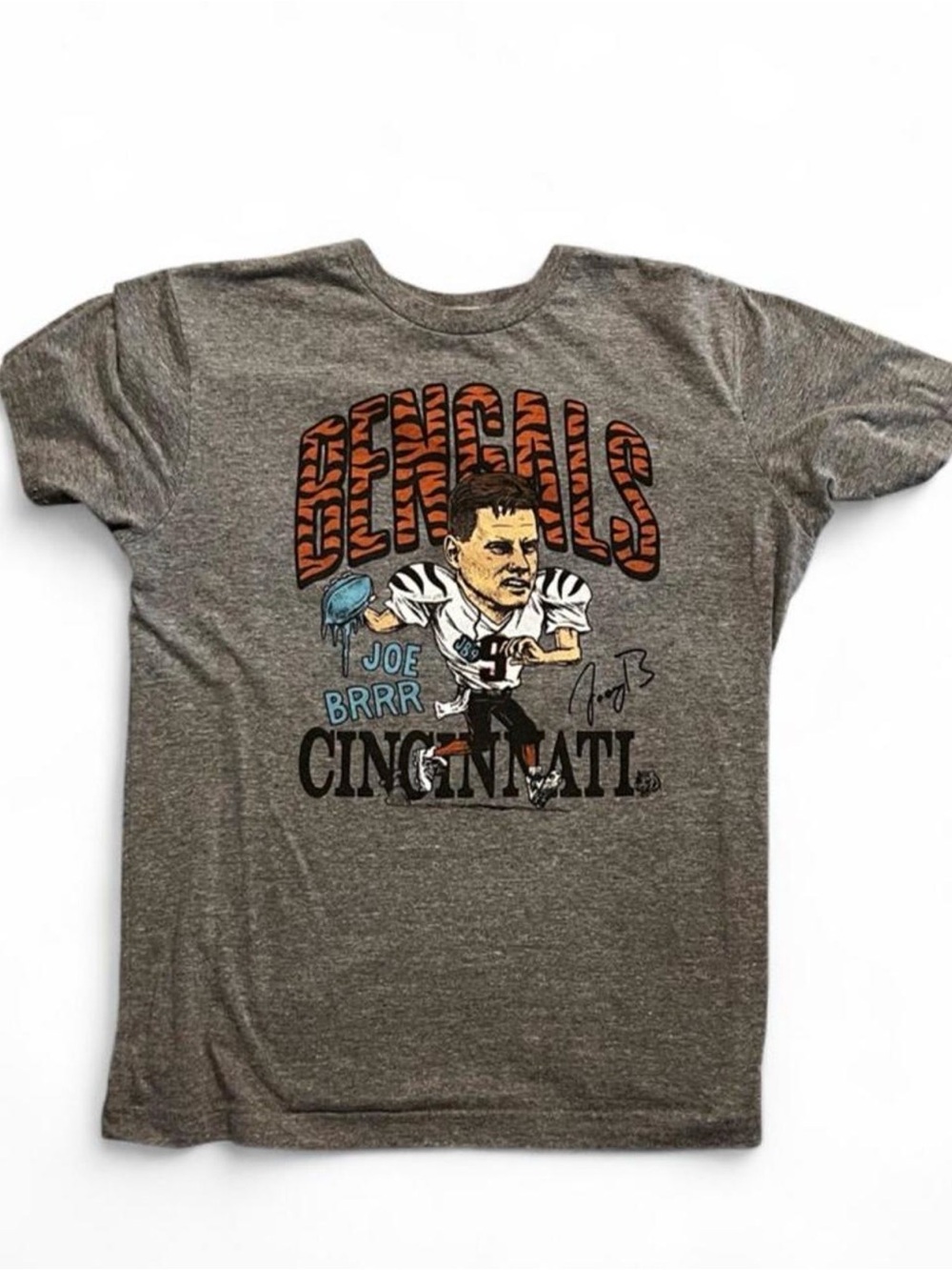 HOMAGE Gray Bengals Graphic Tee with #JoeBurrow